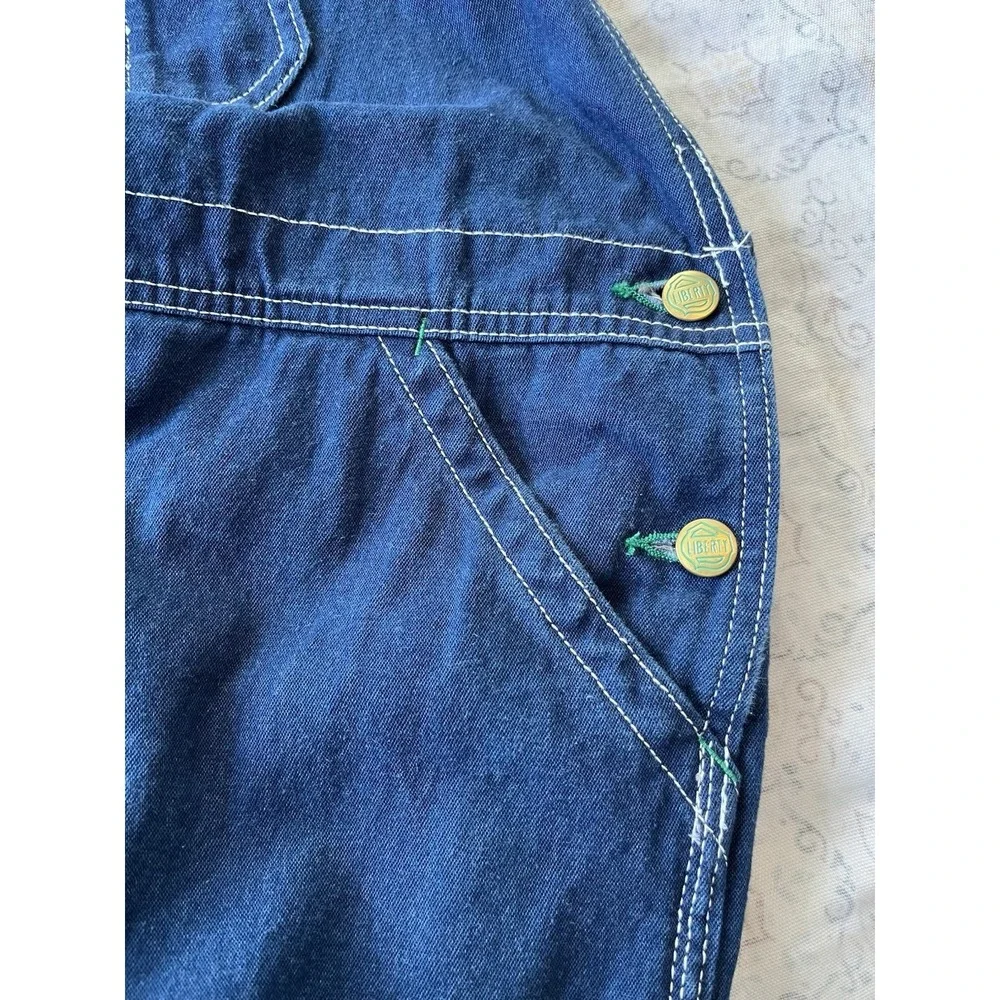 Men's Liberty Blue Denim‎ Bib Overalls Size 40x30 Vintage 90s Workwear Carpenter